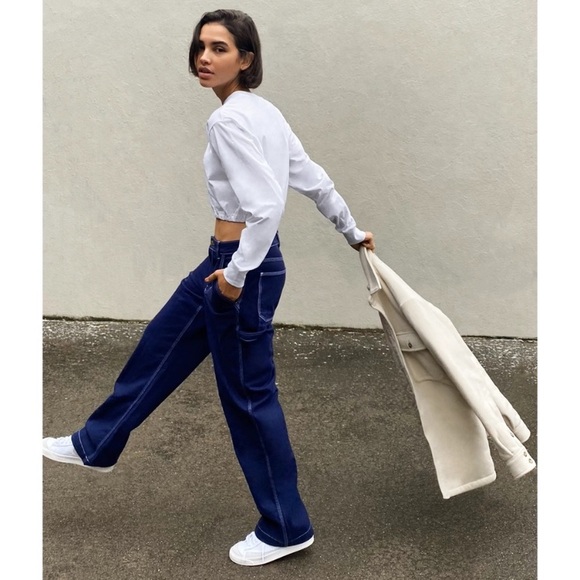 Aritzia Tna Greenwich carpenter utility Pant blue - Picture 3 of 11